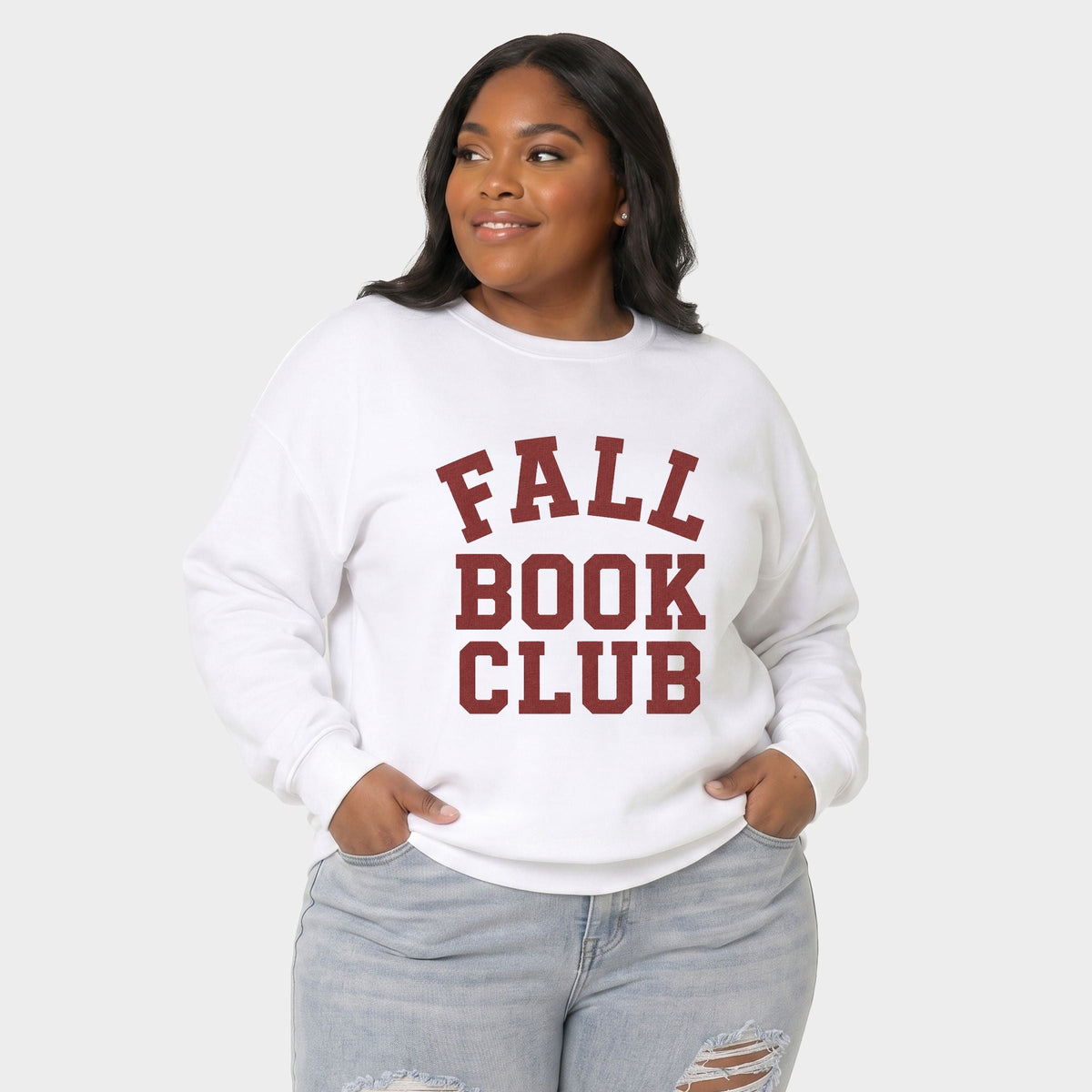 Fall Book Club Varsity -  Women's Plus Sized Graphic Sweatshirt
