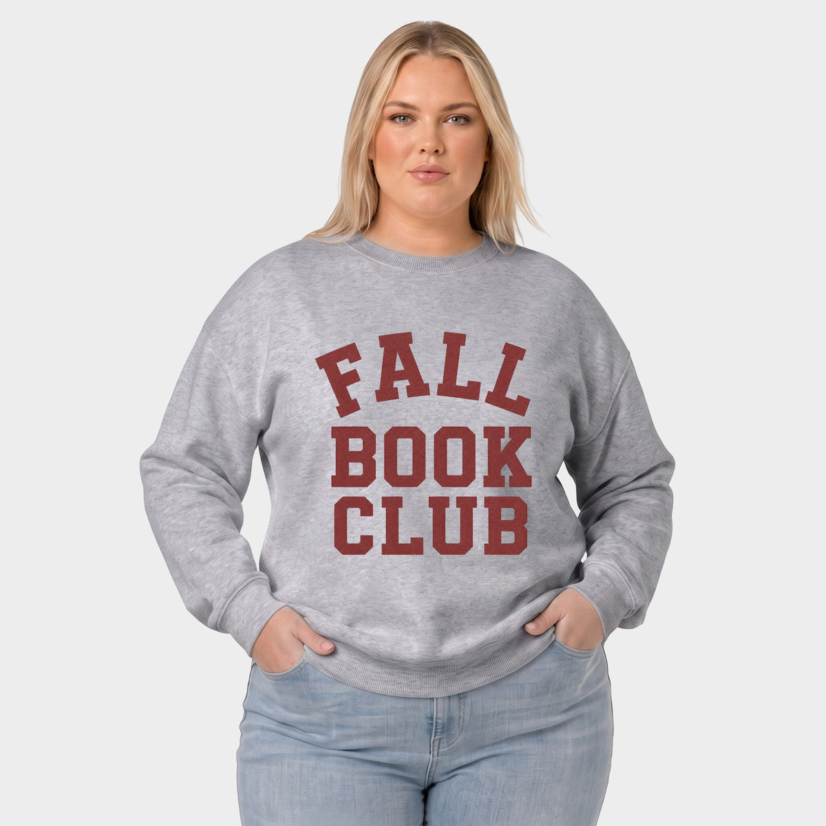 Fall Book Club Varsity -  Women's Plus Sized Graphic Sweatshirt