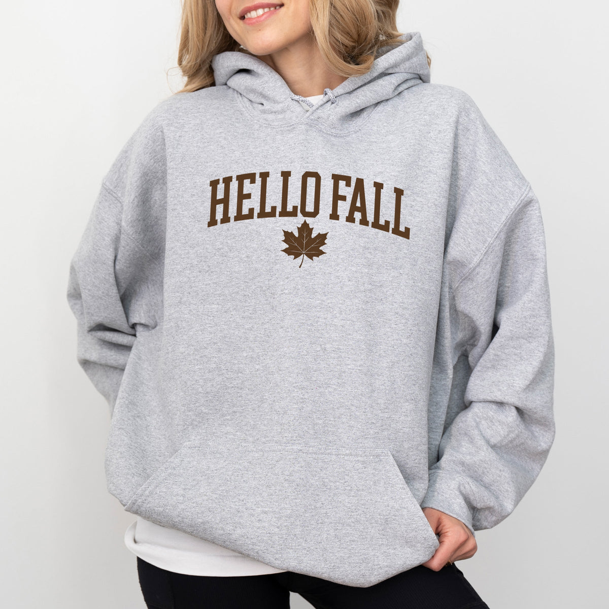 Hello Fall Leaf - Women's Graphic Hoodie