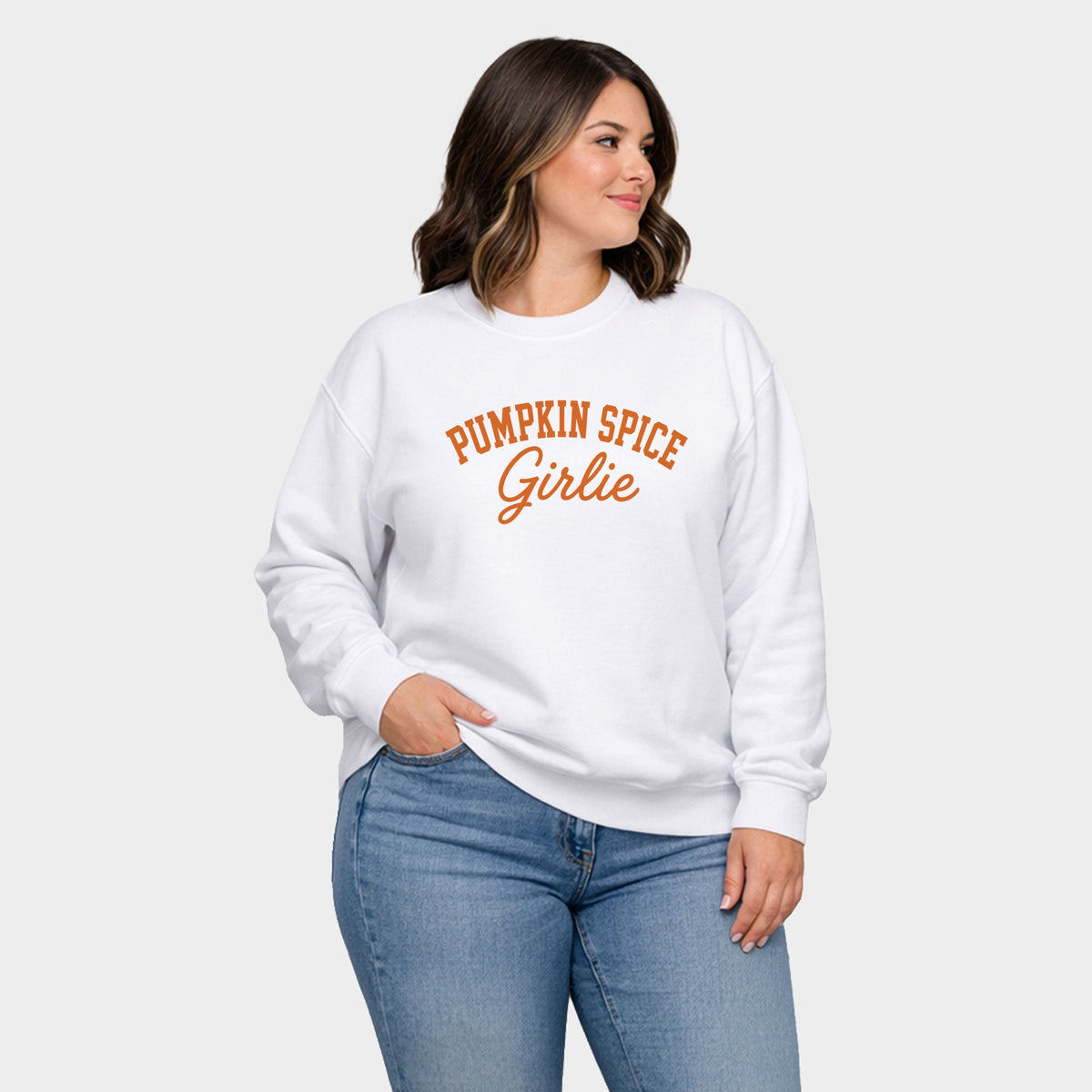 Pumpkin Spice Girlie -  Women's Plus Sized Graphic Sweatshirt