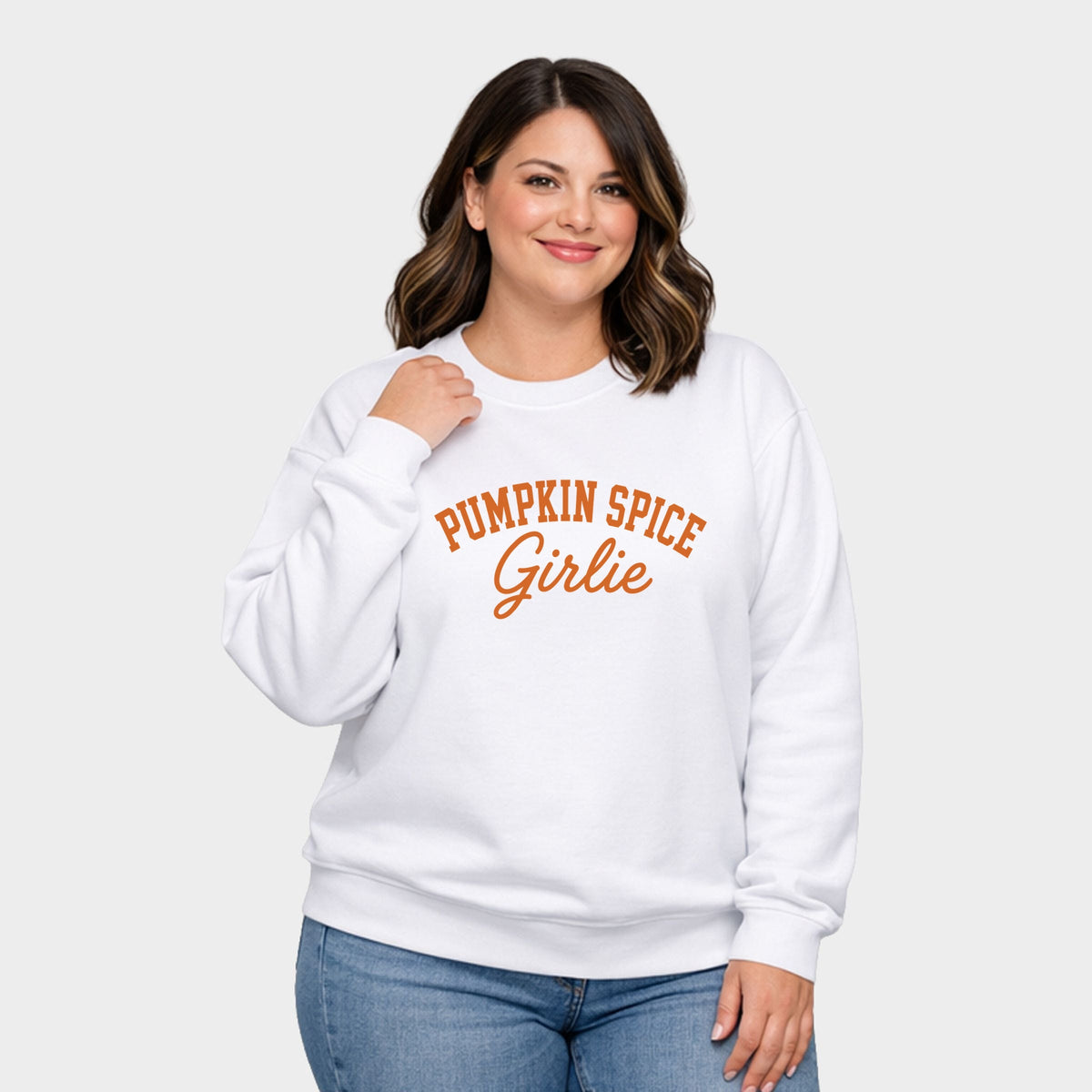 Pumpkin Spice Girlie -  Women's Plus Sized Graphic Sweatshirt