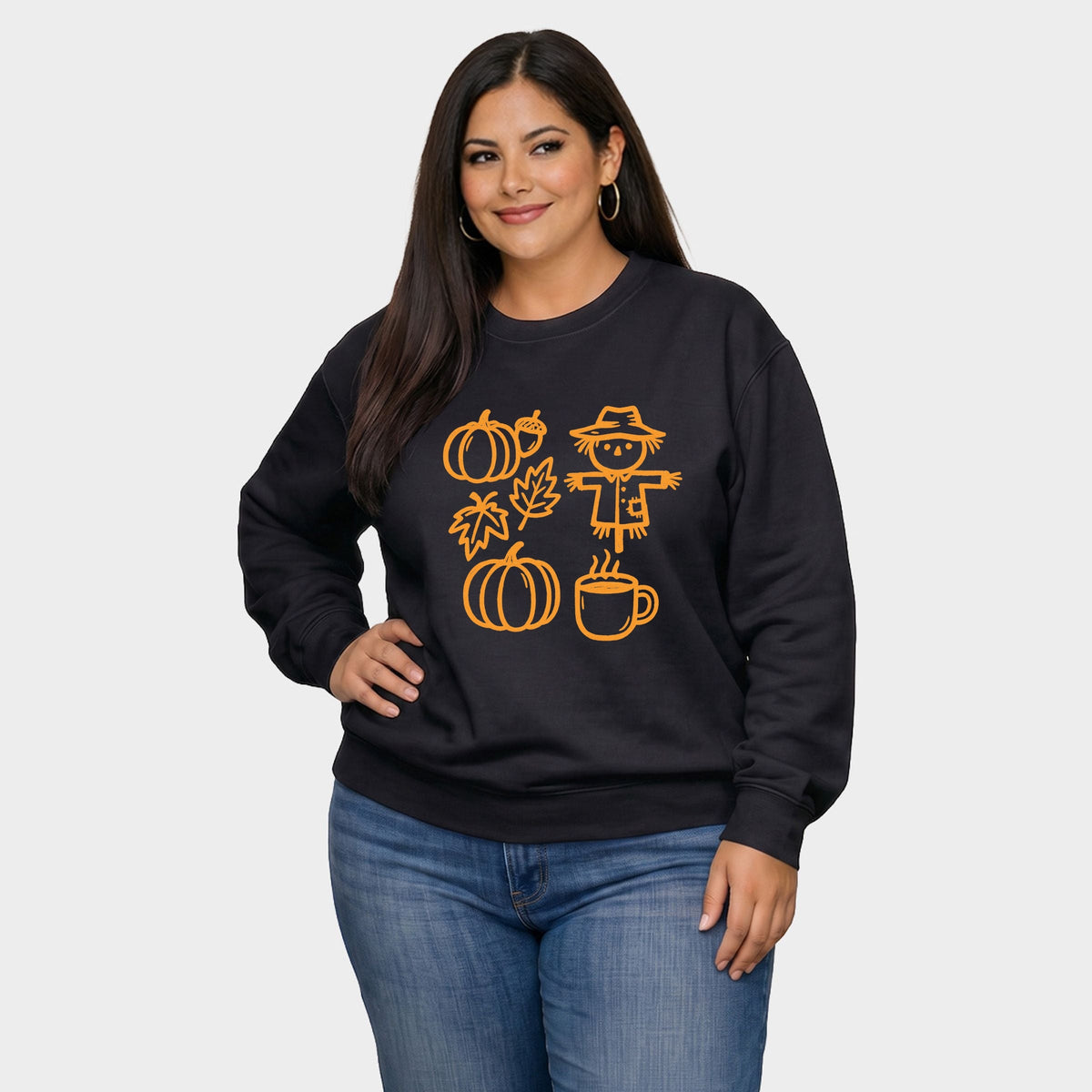 Fall Elements Outline - Women's Plus Sweatshirt