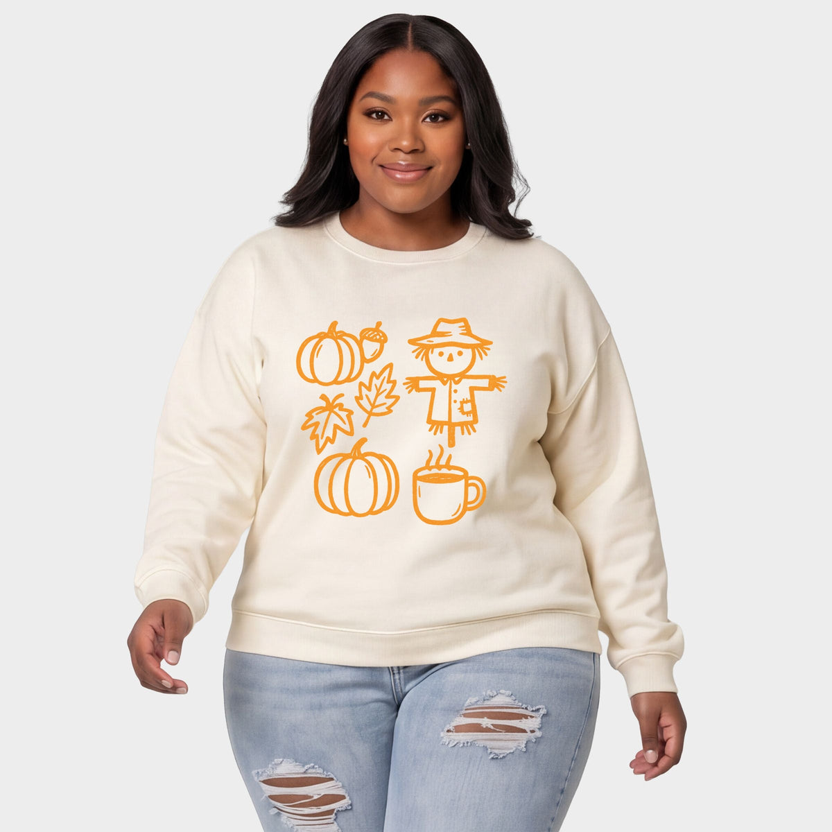 Fall Elements Outline - Women's Plus Sweatshirt