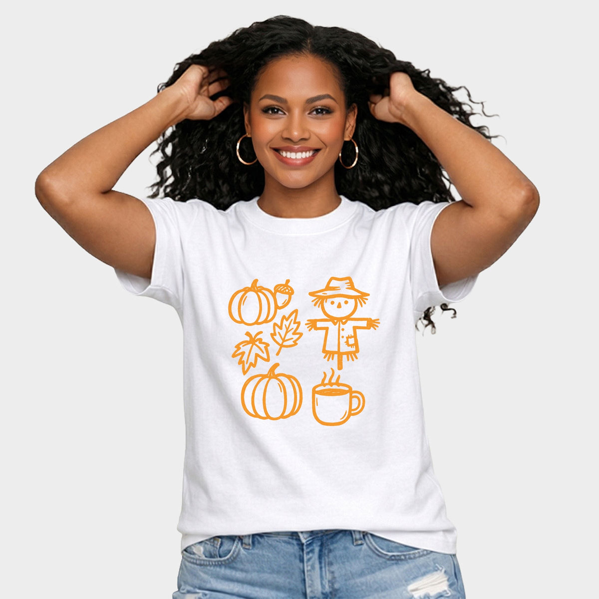 Fall Elements Outline - Women's Relaxed Boxy Tee