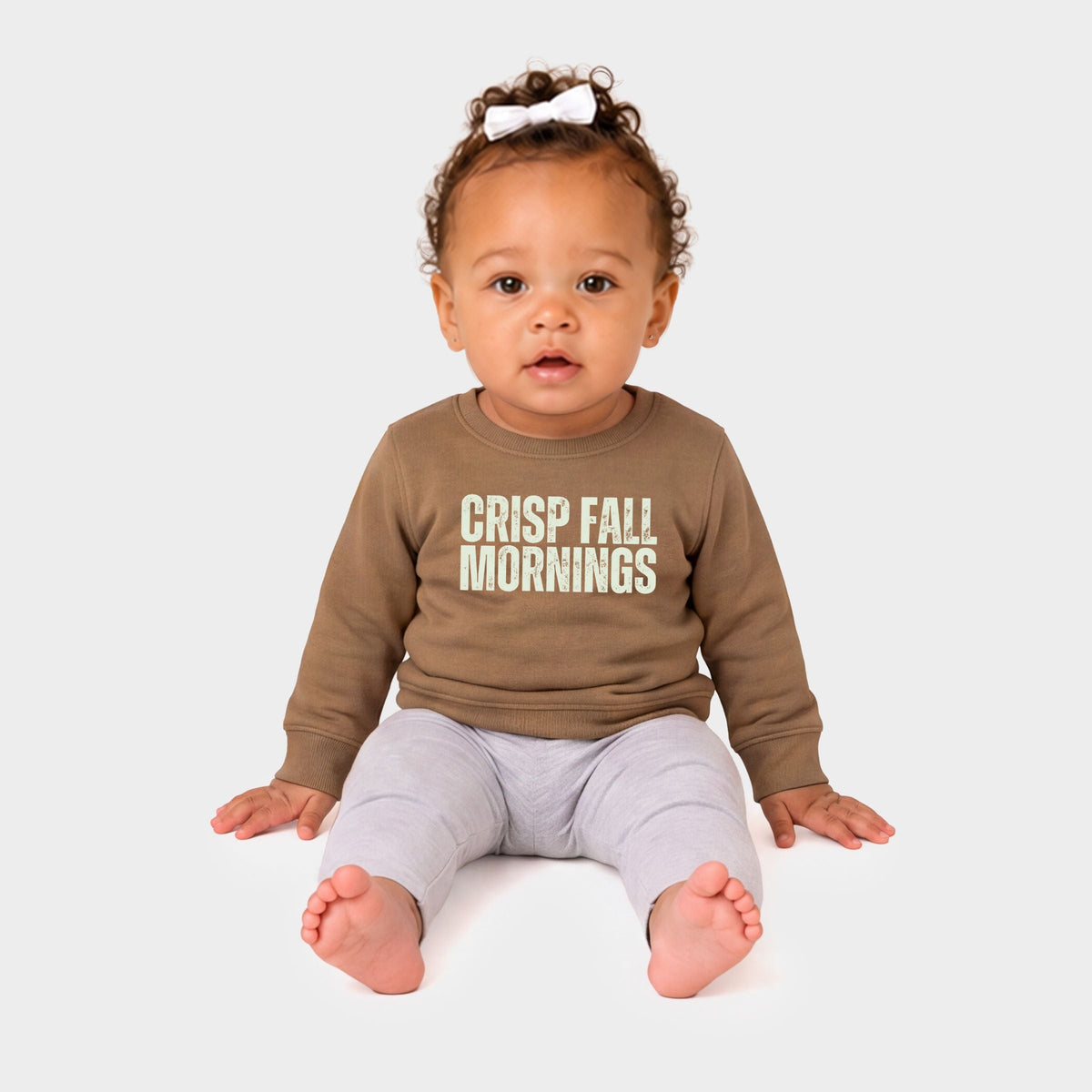Crisp Fall Mornings Distressed - Infant Crew Fleece Sweatshirt