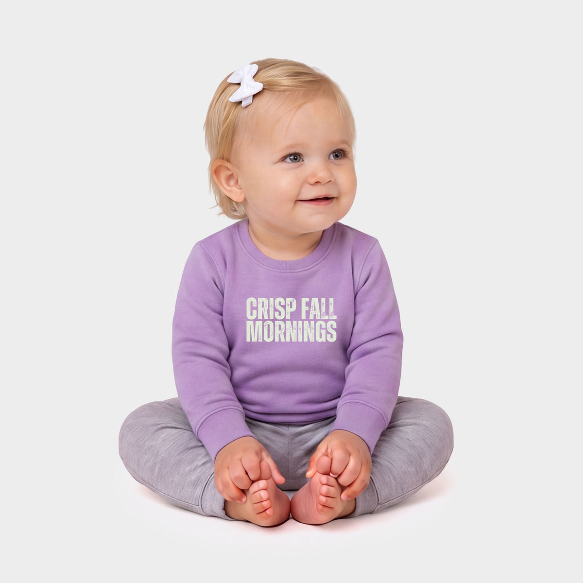 Crisp Fall Mornings Distressed - Infant Crew Fleece Sweatshirt