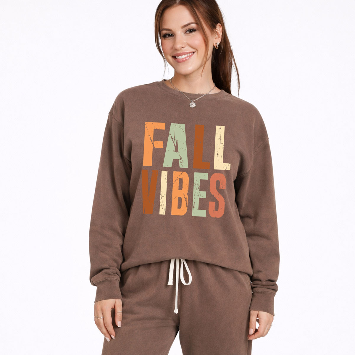 Fall Vibes Autumn Colors - Women's Lightweight Garment Dyed Sweatshirt