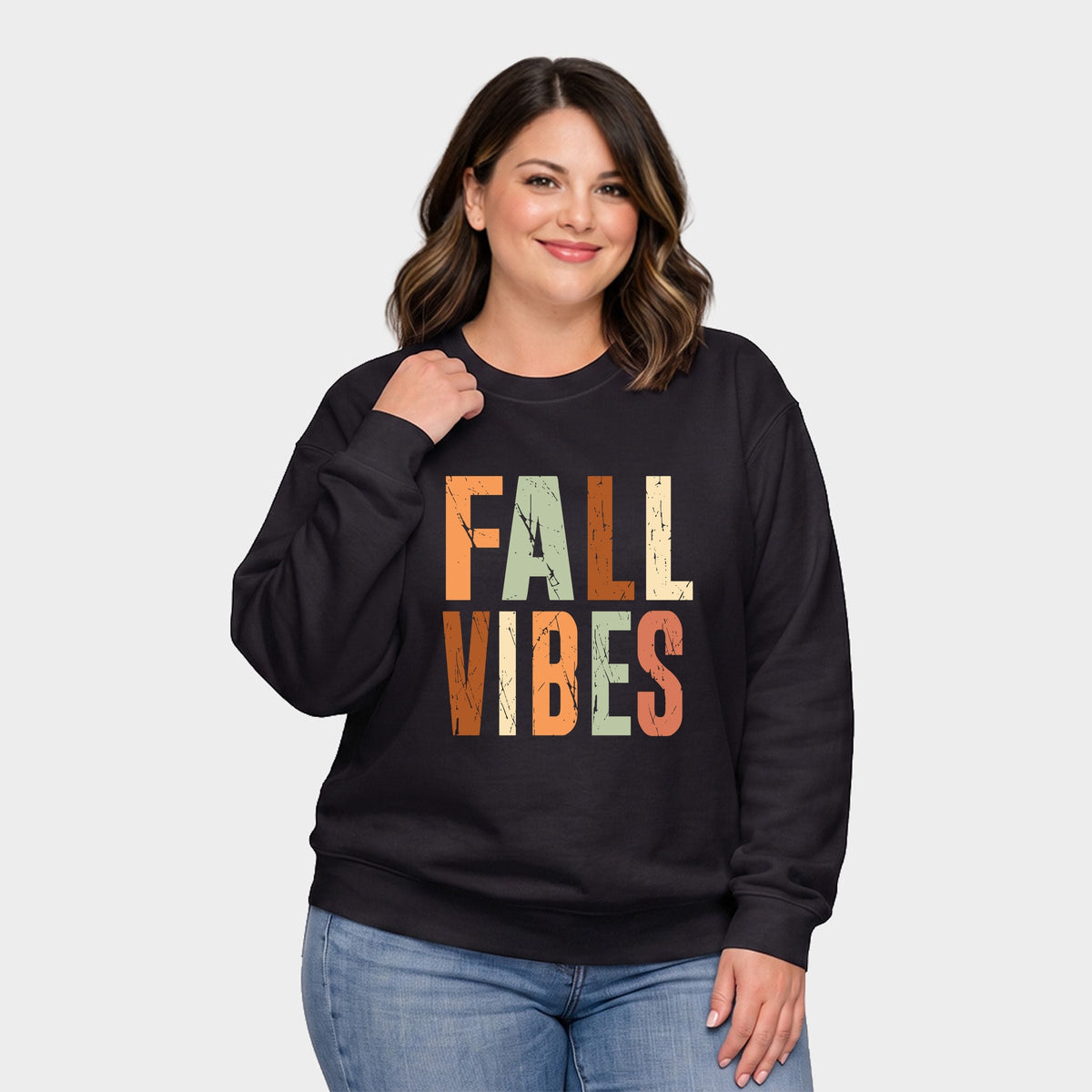 Fall Vibes Autumn Colors - Women's Plus Sweatshirt