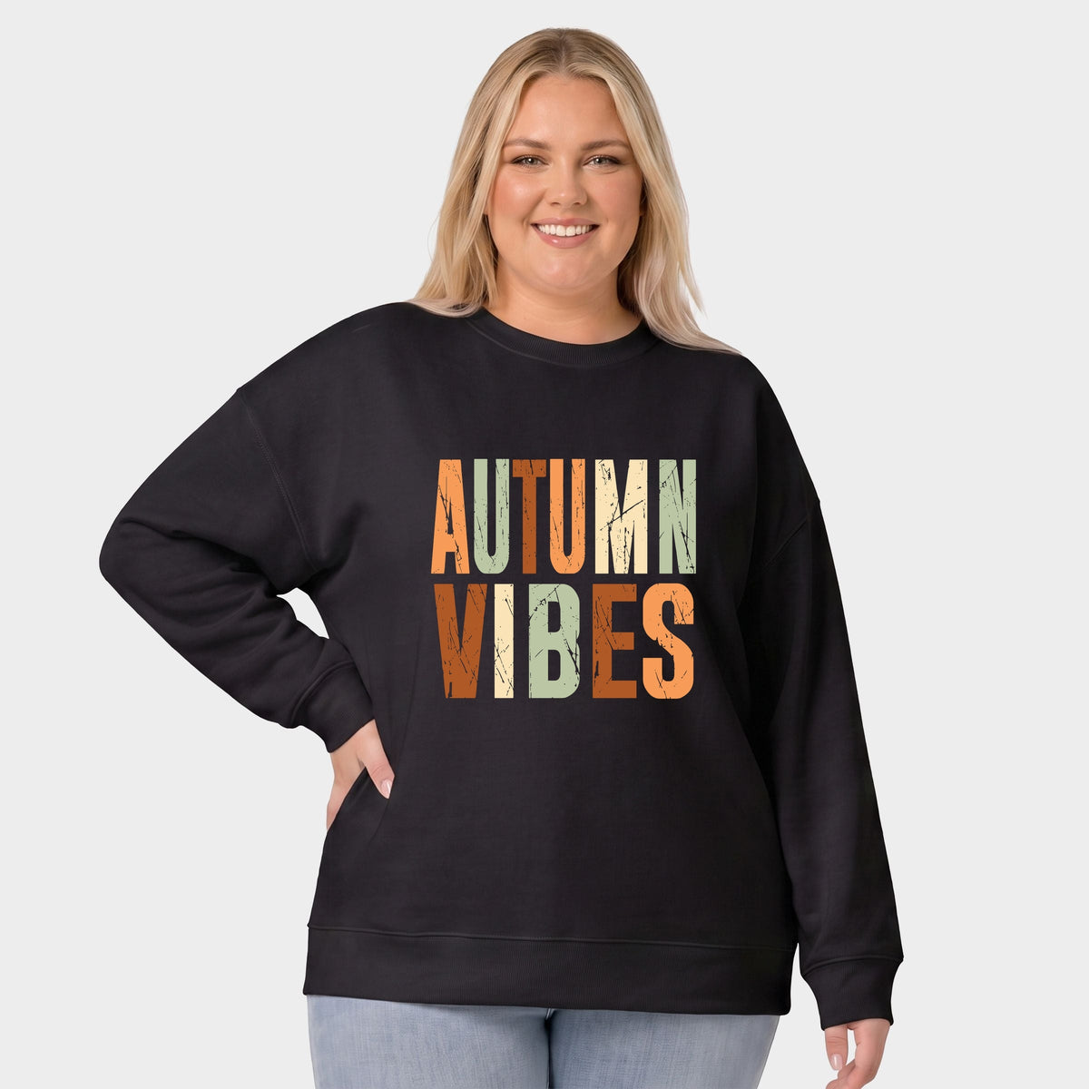 Autumn Vibes Fall Colors - Women's Plus Sweatshirt