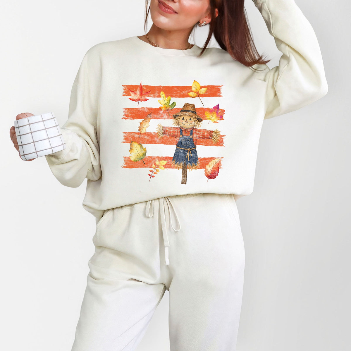 Scarecrow Stripes Distressed - Women's Lightweight Garment Dyed Sweatshirt