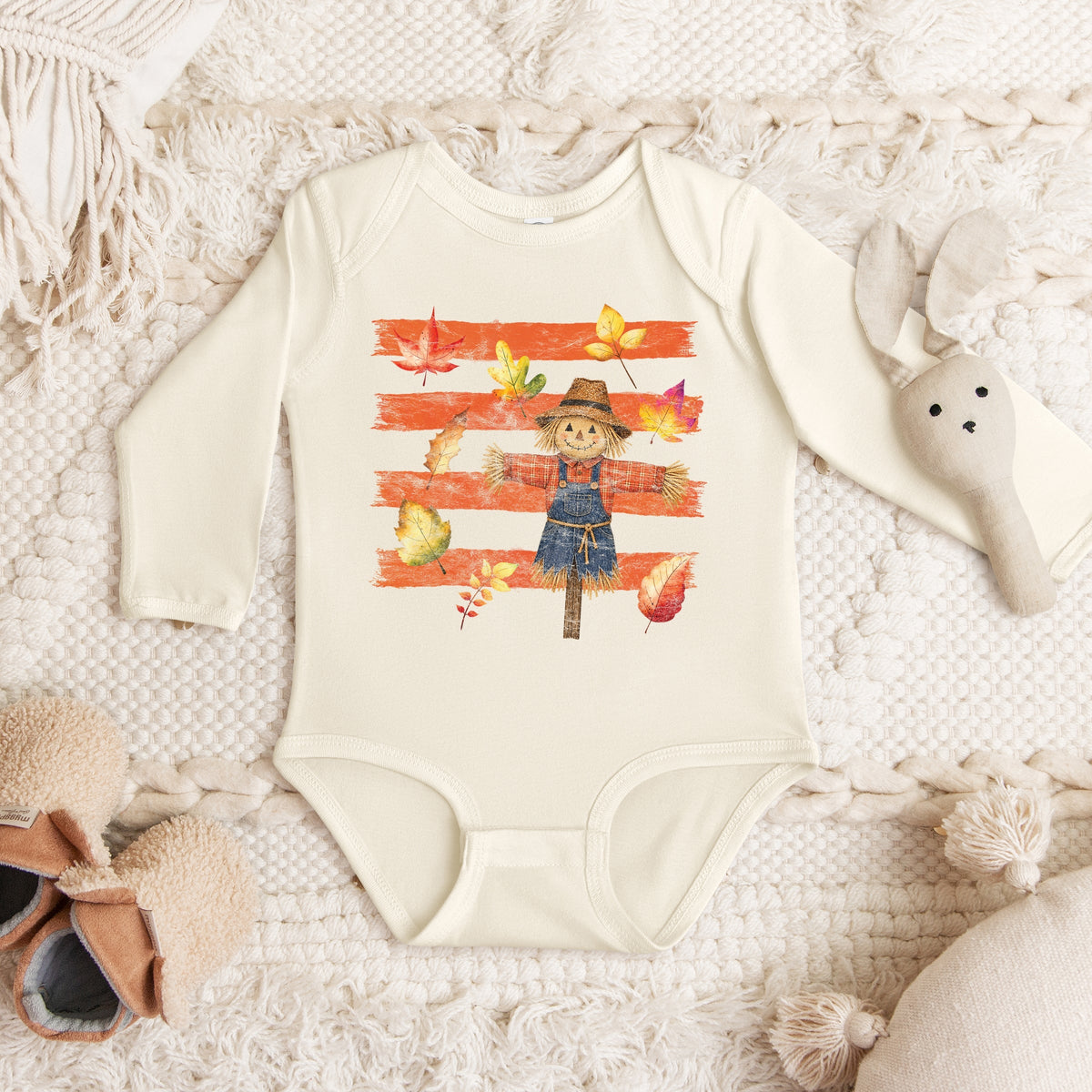 Scarecrow Stripes Distressed - Infant Long Sleeve Bodysuit