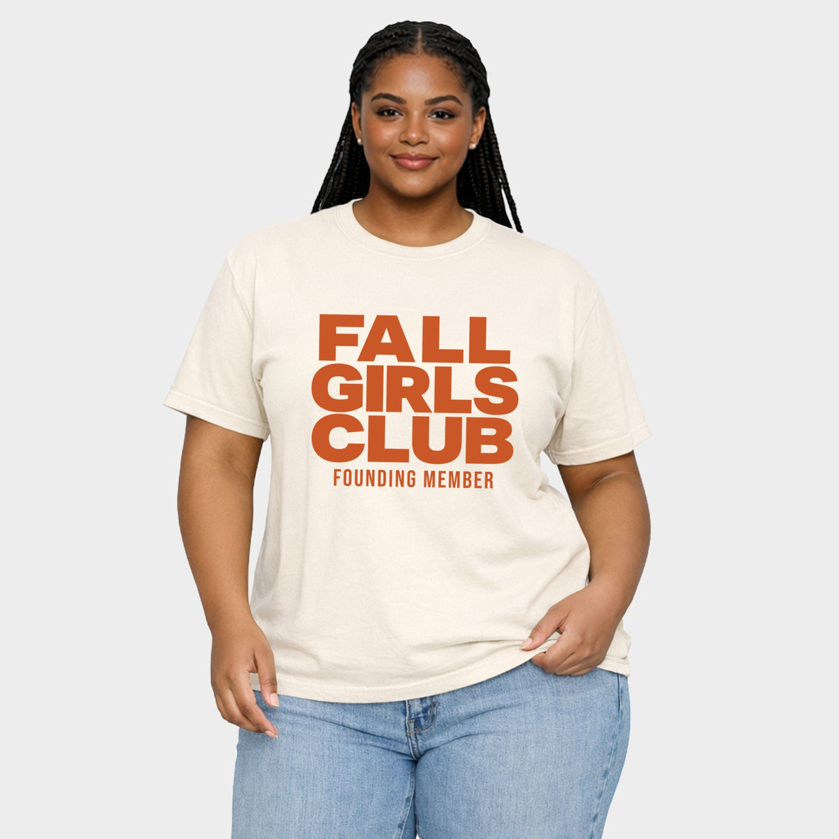 Fall Girls Club Founding Member - Women's Plus Garment Dyed Tee