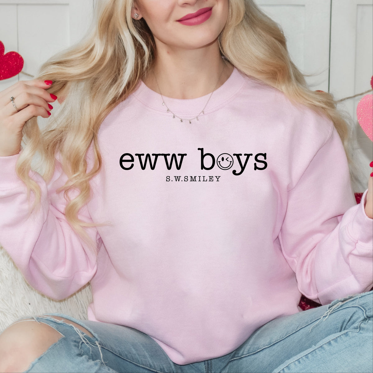 S.W.Smiley Eww Boys Typewriter -  Women's Graphic Sweatshirt