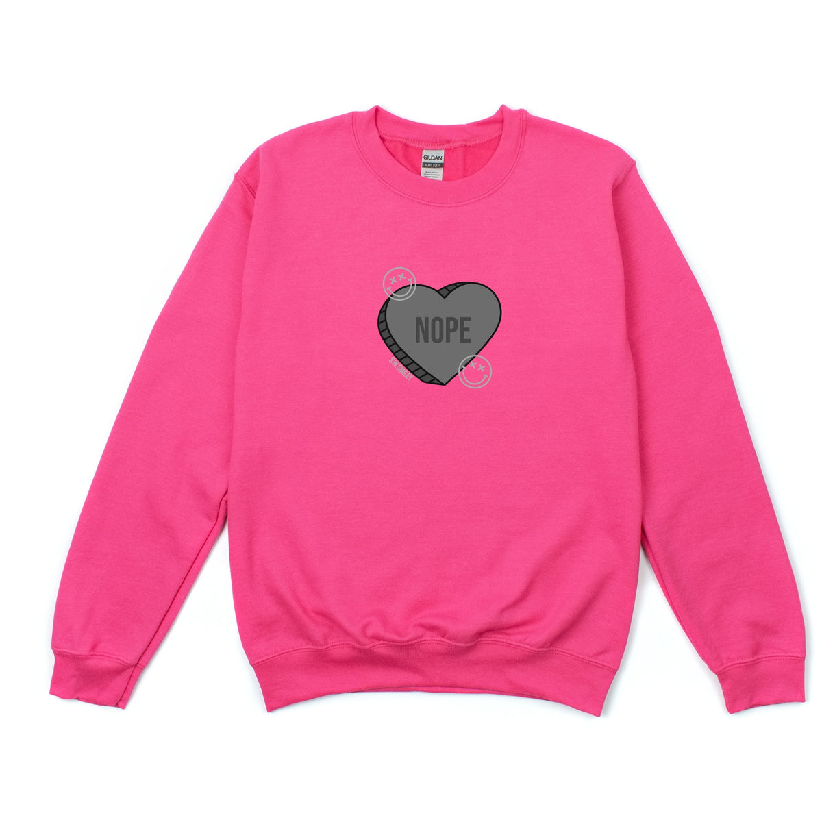 S.W.Smiley Nope Heart -  Women's Graphic Sweatshirt