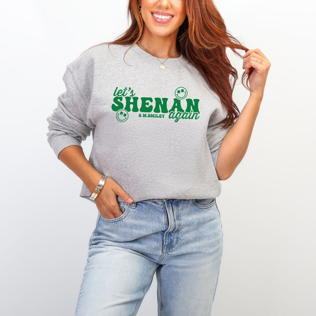 S.W.Smiley Let's Shenan Again - Women's Graphic Sweatshirt