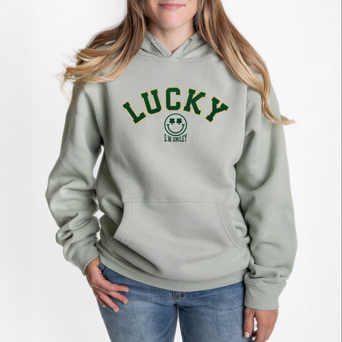 S.W.Smiley Lucky Varsity Arched - Women's Graphic Hoodie