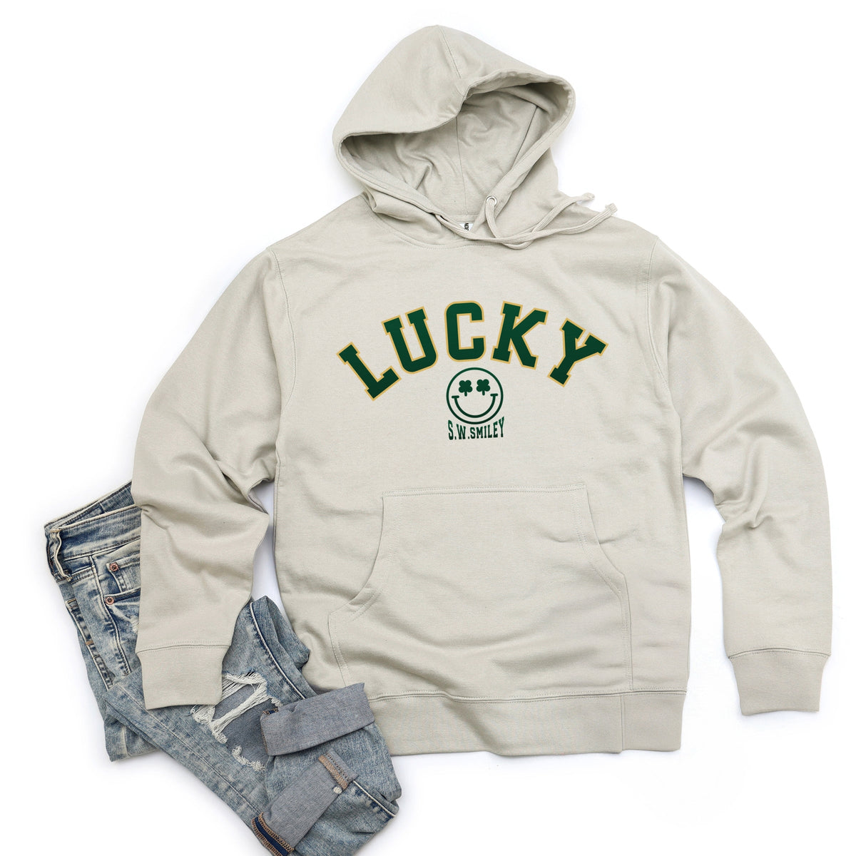 S.W.Smiley Lucky Varsity Arched - Women's Graphic Hoodie