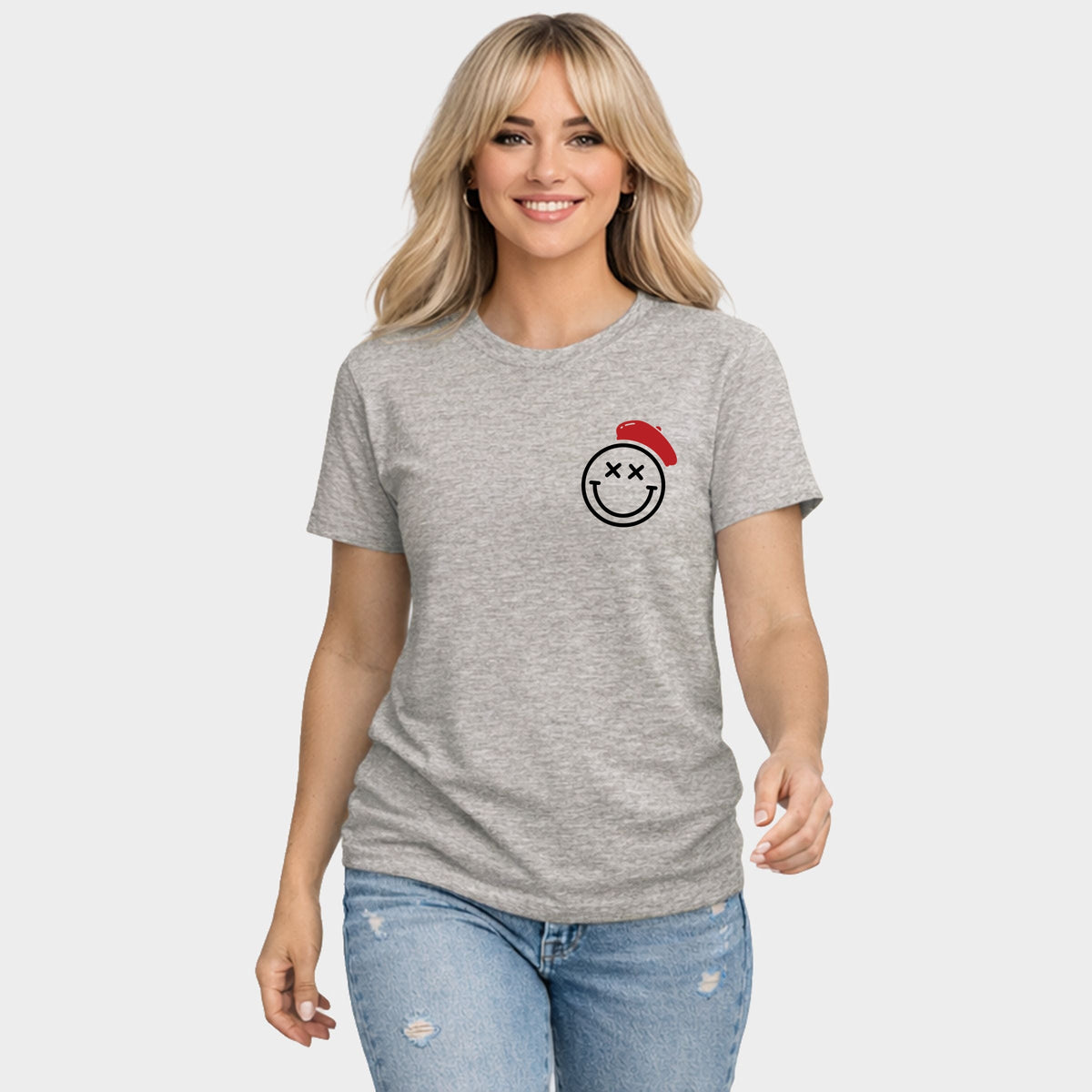 S.W.Smiley Halftone Paris - Women's Short Sleeve Graphic T-Shirt