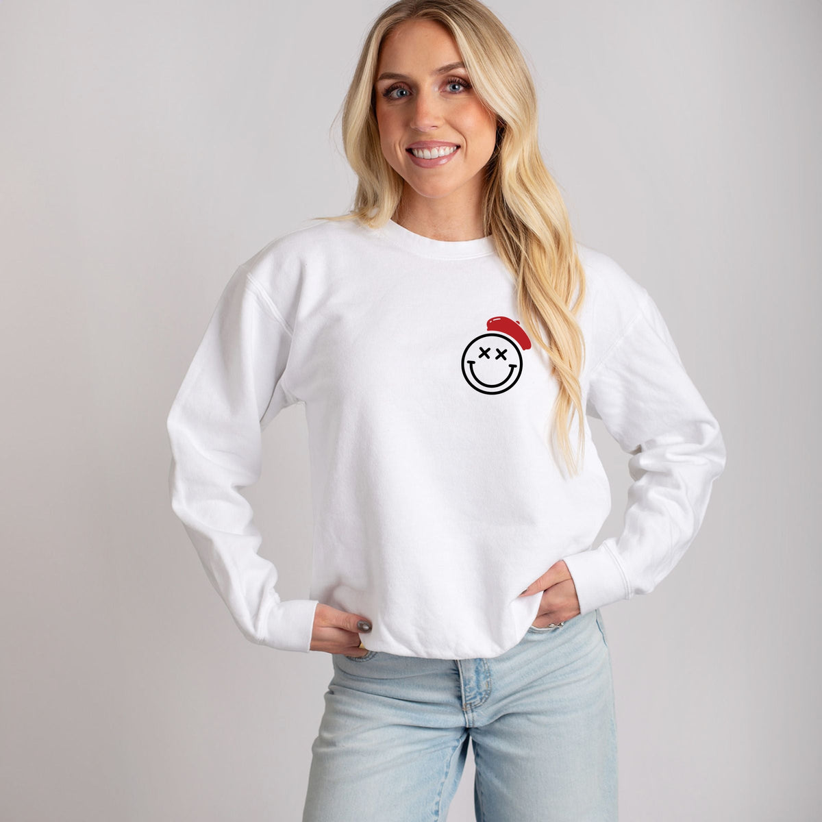 S.W.Smiley Halftone Paris - Women's Lightweight Garment Dyed Sweatshirt