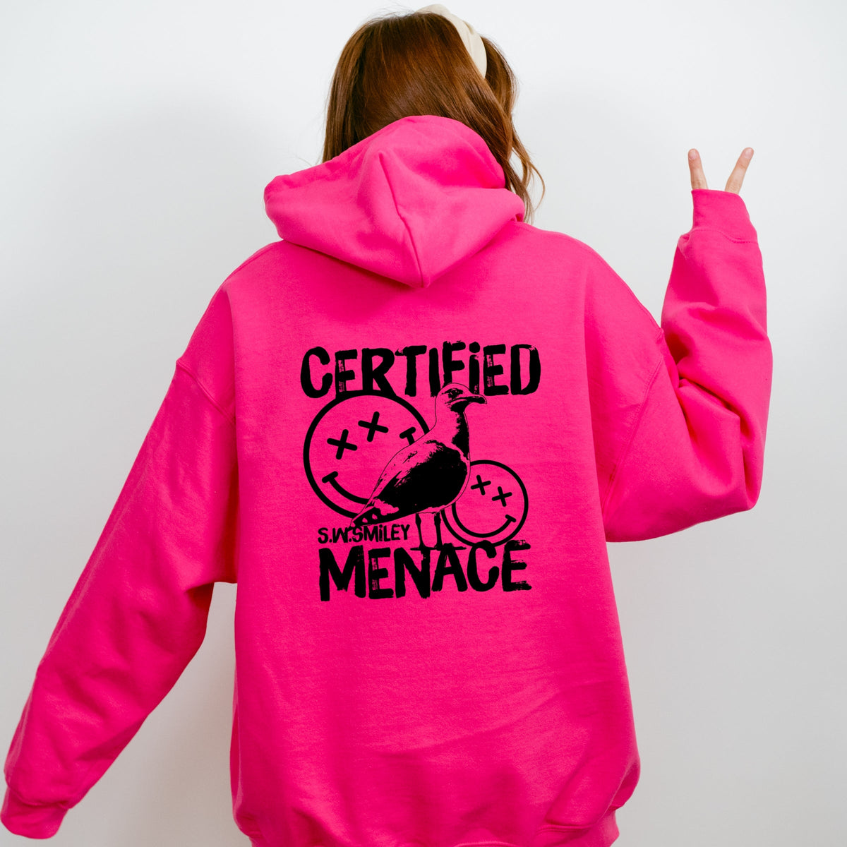 S.W.Smiley Certified Menace  - Women's Graphic Hoodie
