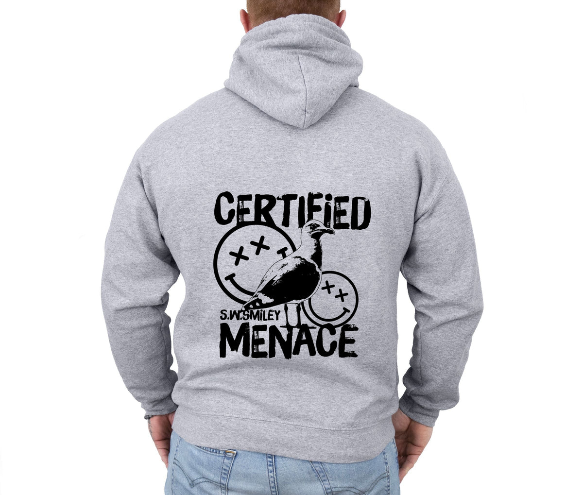 S.W.Smiley Certified Menace  - Men's Graphic Hoodie