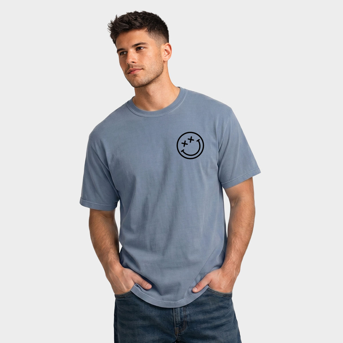 S.W.Smiley Oh Buoy - Men's Garment Dyed Graphic T-Shirt