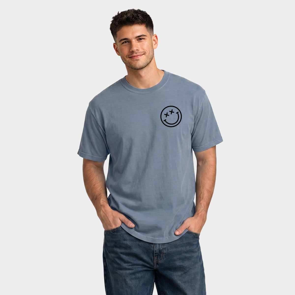 S.W.Smiley Oh Buoy - Men's Garment Dyed Graphic T-Shirt