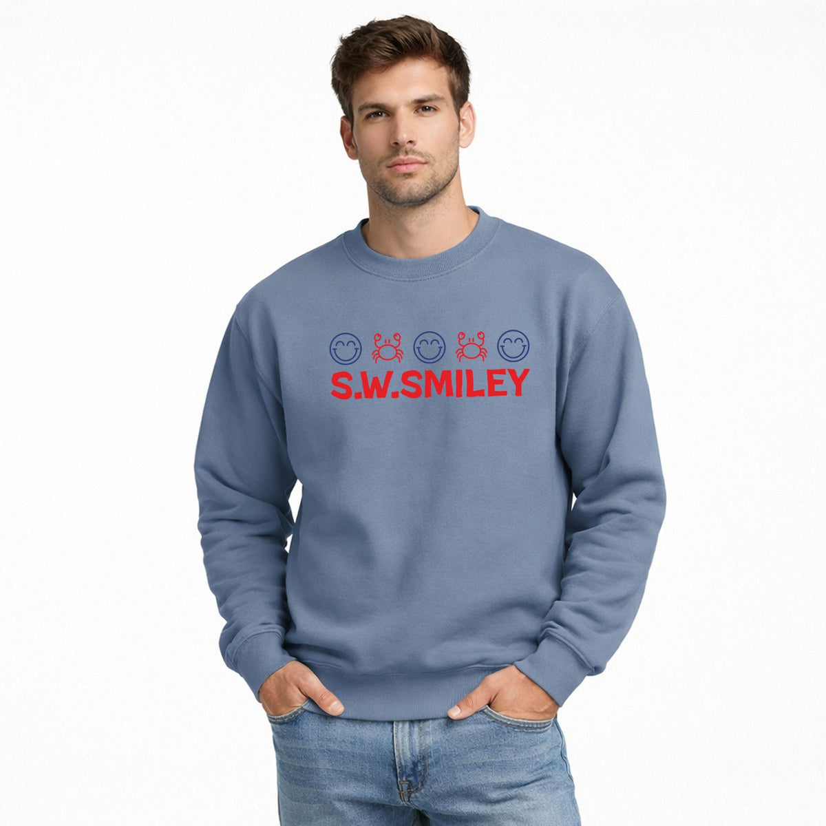 S.W.Smiley Crab Row - Men's Graphic Sweatshirt
