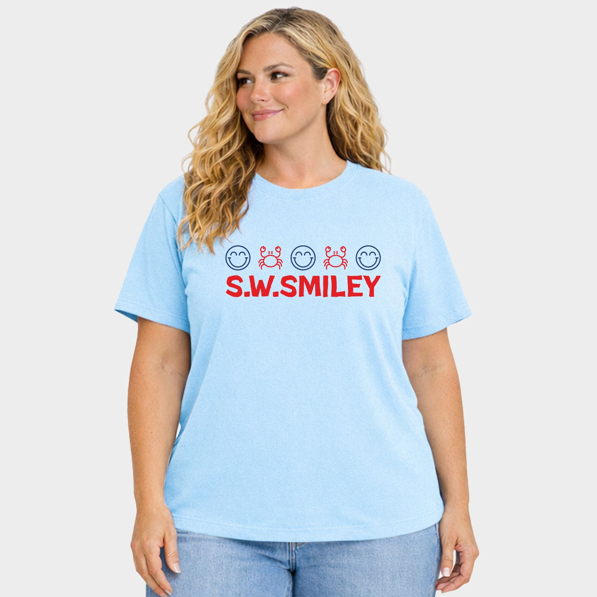 S.W.Smiley Crab Row - Women's Plus Garment Dyed Tee