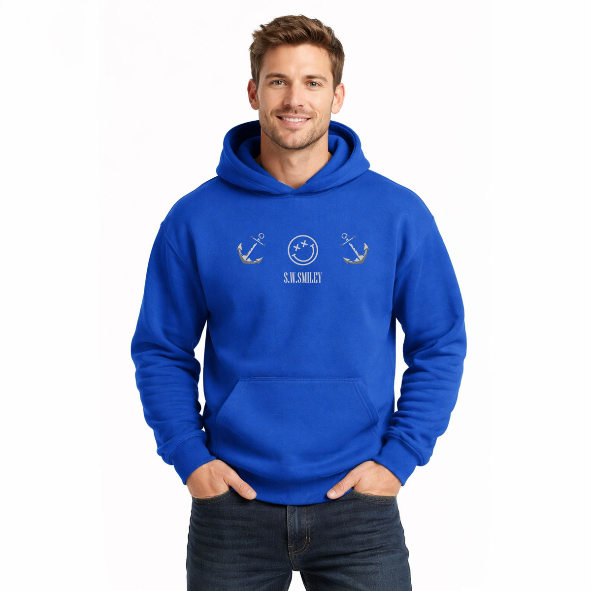S.W.Smiley Anchor Row - Men's Graphic Hoodie