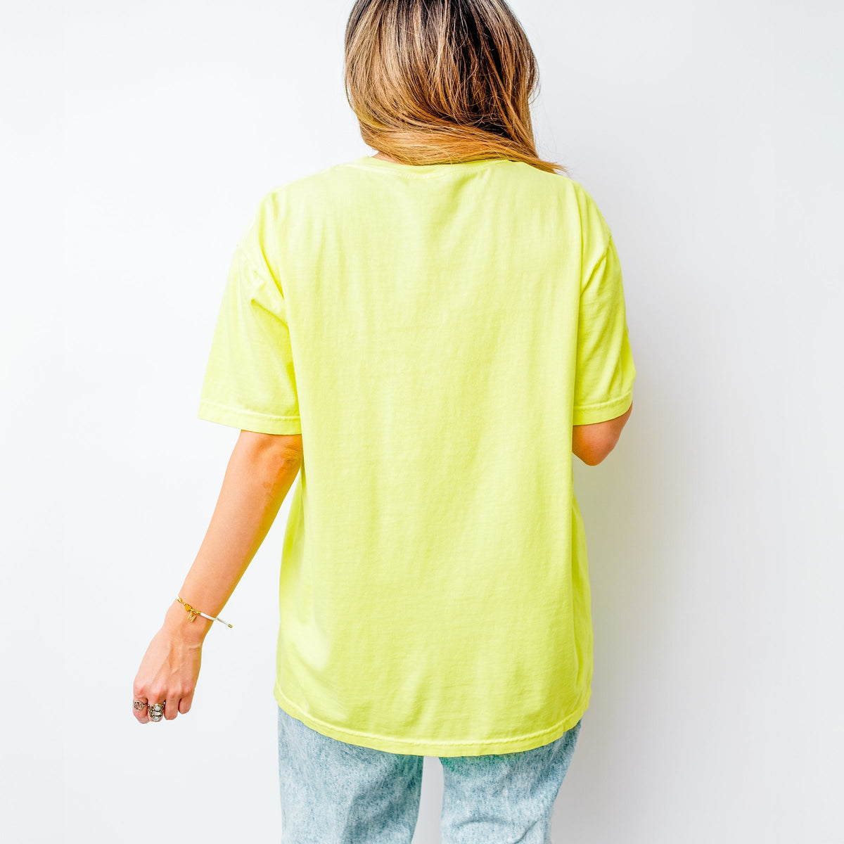 S.W.Smiley Palm Tree Sun - Women's Garment Dyed Graphic T-Shirt