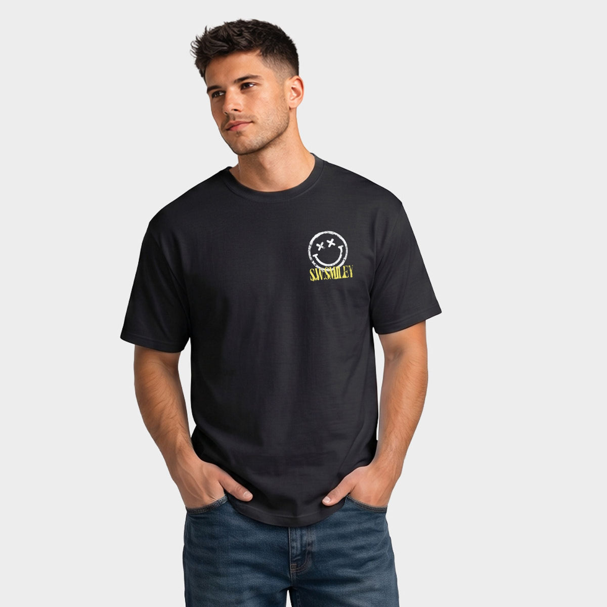 S.W.Smiley Carved From Chaos - Men's Garment Dyed Graphic T-Shirt