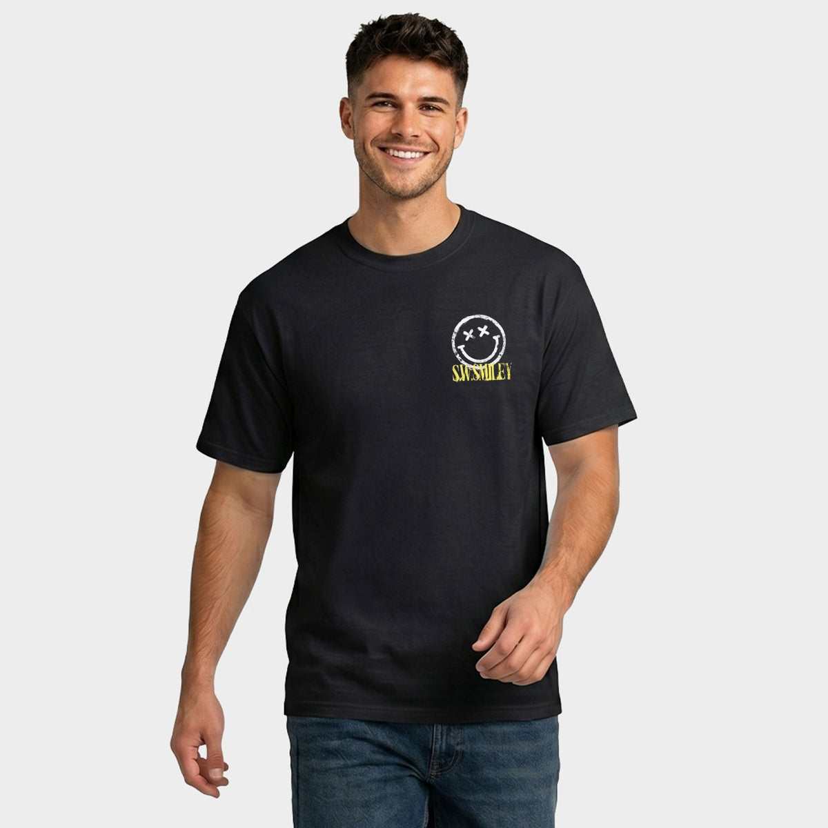 S.W.Smiley Carved From Chaos - Men's Garment Dyed Graphic T-Shirt