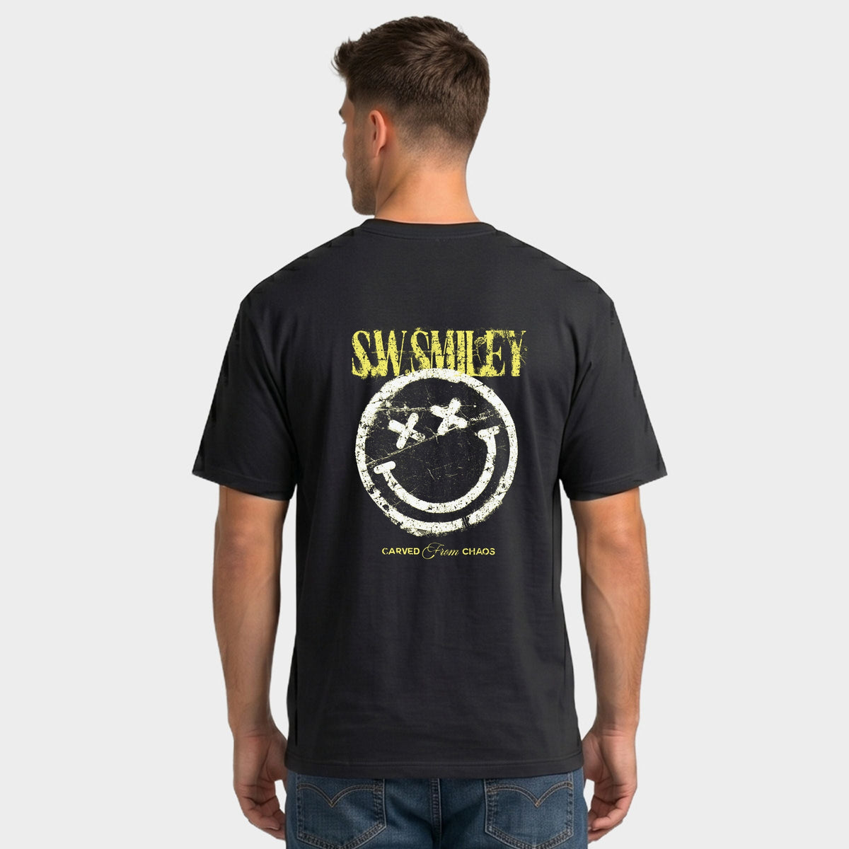 S.W.Smiley Carved From Chaos - Men's Garment Dyed Graphic T-Shirt