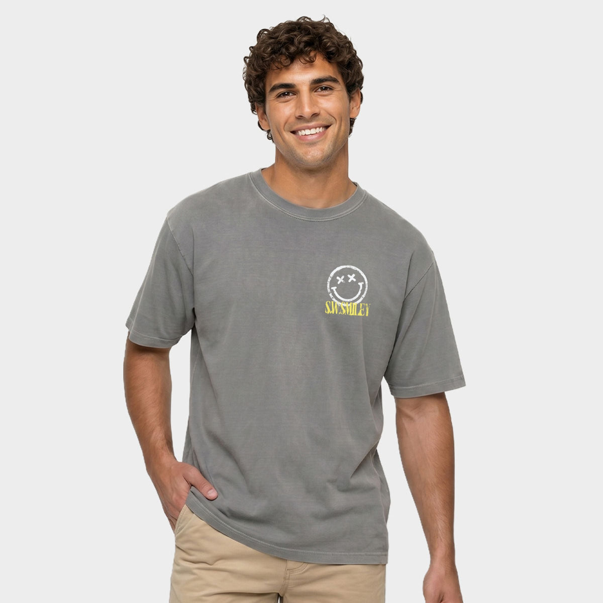 S.W.Smiley Carved From Chaos - Men's Garment Dyed Graphic T-Shirt
