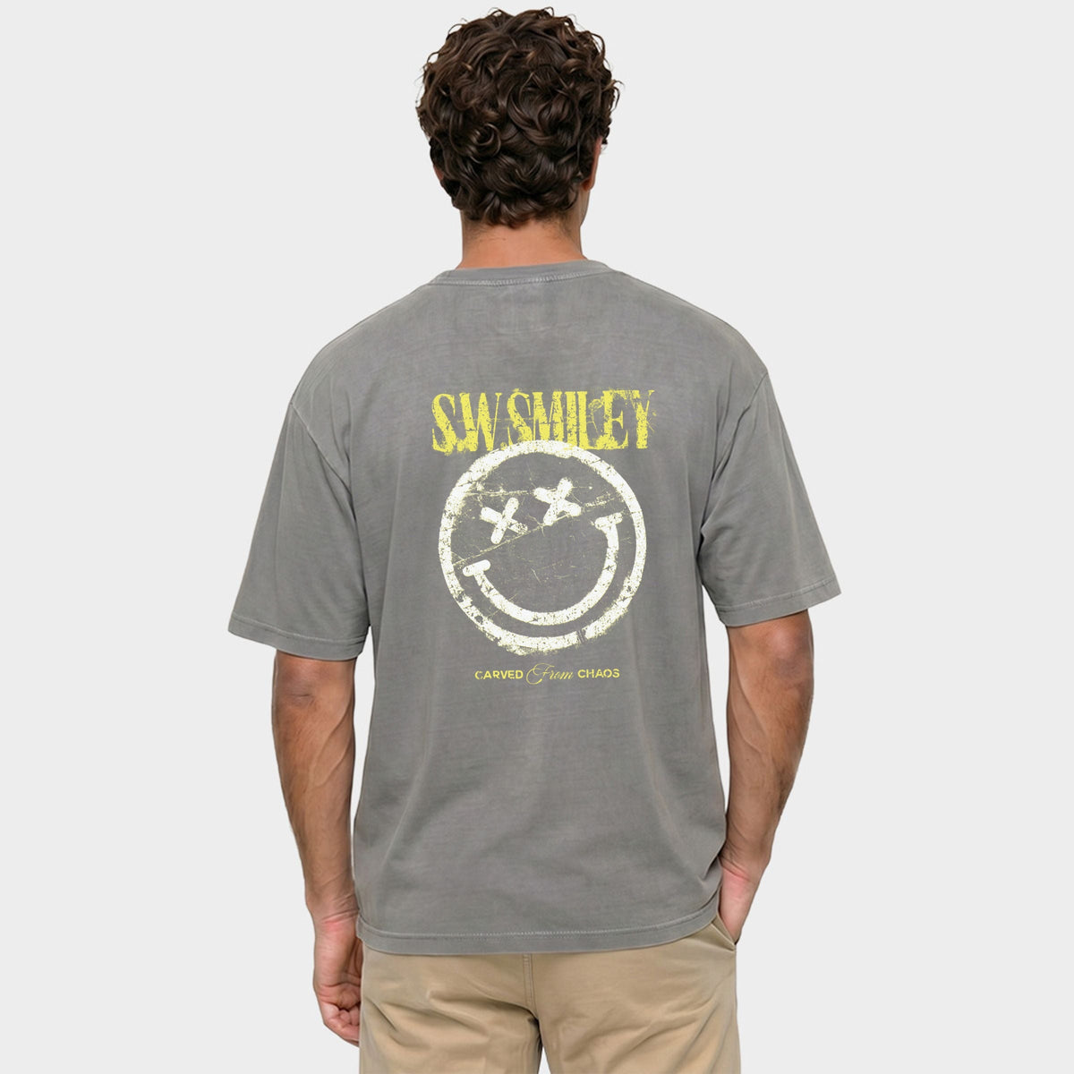 S.W.Smiley Carved From Chaos - Men's Garment Dyed Graphic T-Shirt