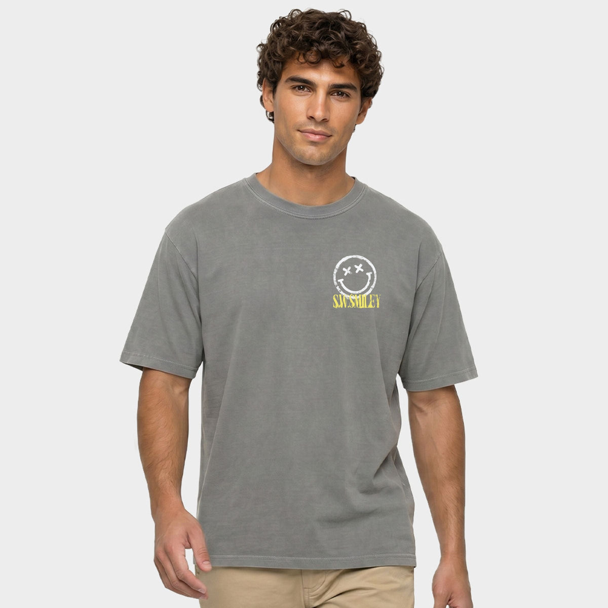 S.W.Smiley Carved From Chaos - Men's Garment Dyed Graphic T-Shirt