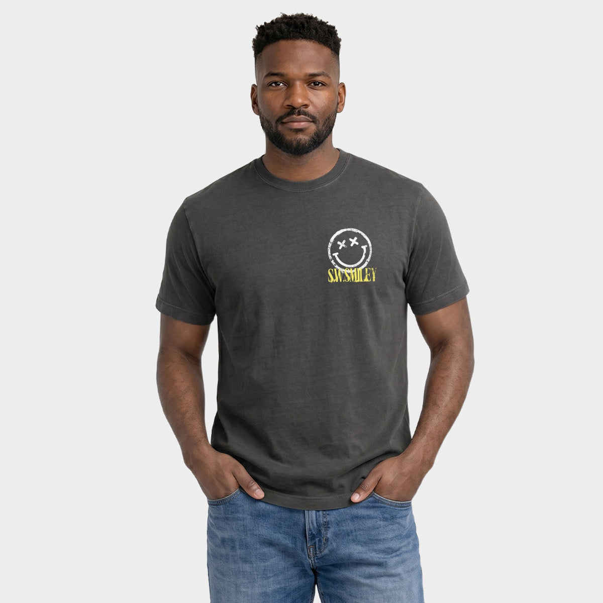 S.W.Smiley Carved From Chaos - Men's Garment Dyed Graphic T-Shirt