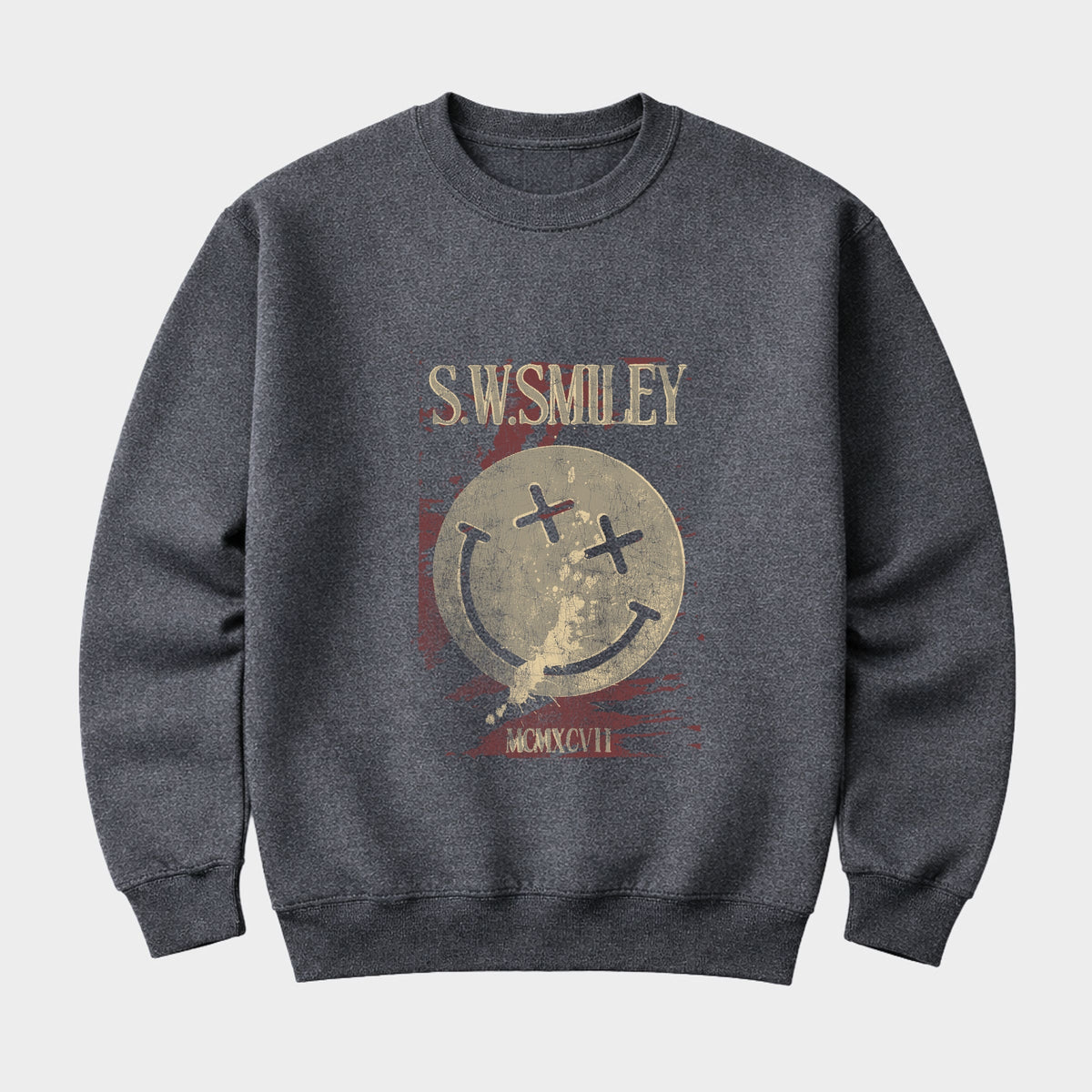 S.W.Smiley Paint Splatters X Eyes - Men's Graphic Sweatshirt