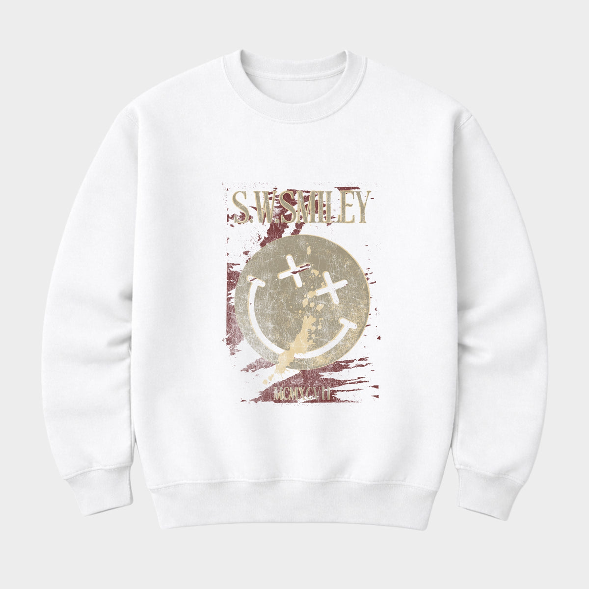 S.W.Smiley Paint Splatters X Eyes - Men's Graphic Sweatshirt