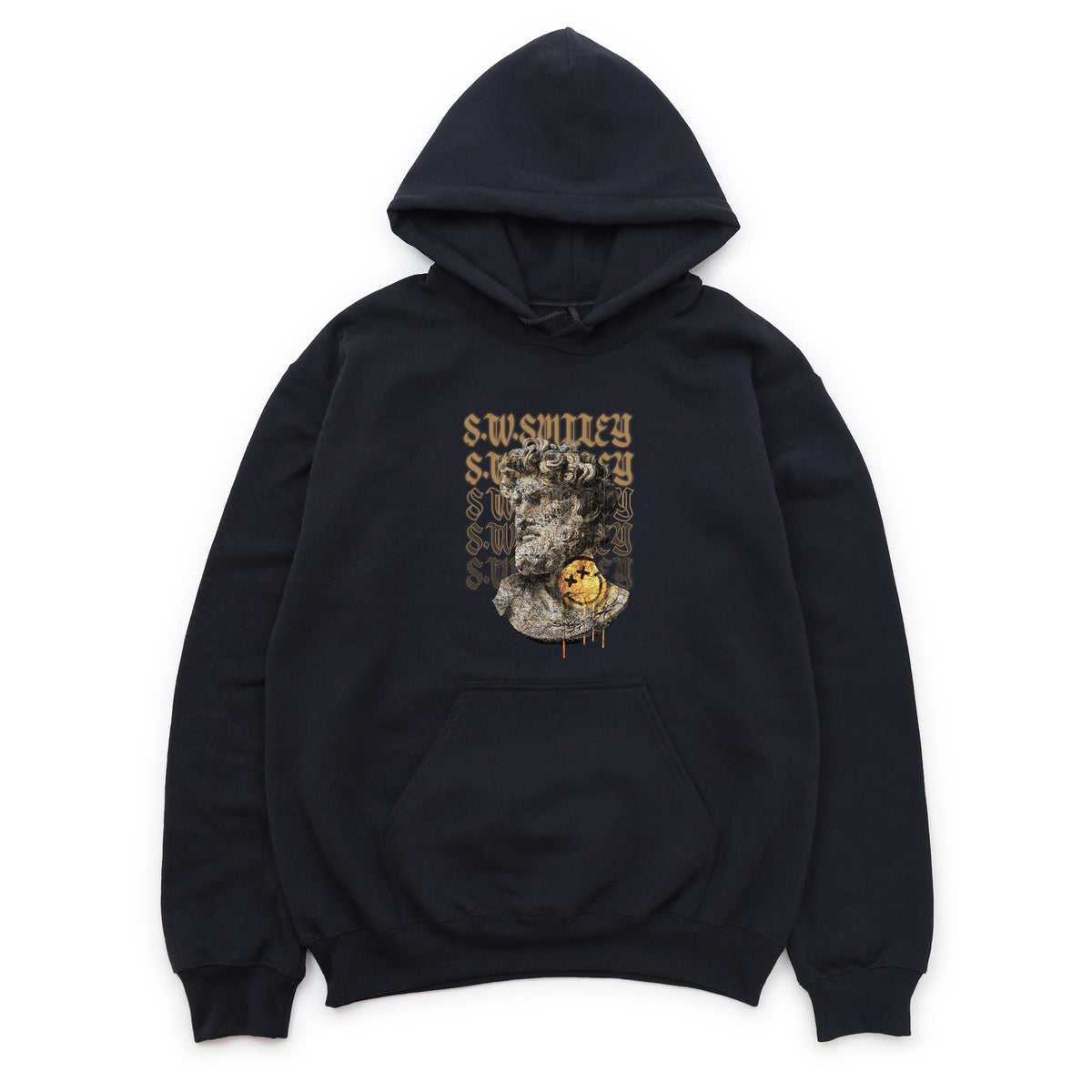 S.W.Smiley Graffitti Roman Statue - Men's Graphic Hoodie