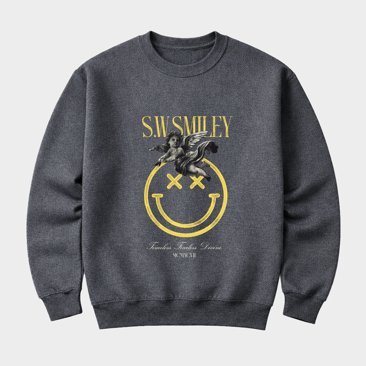 S.W.Smiley Timeless Fearless Divine Cherub - Men's Graphic Sweatshirt