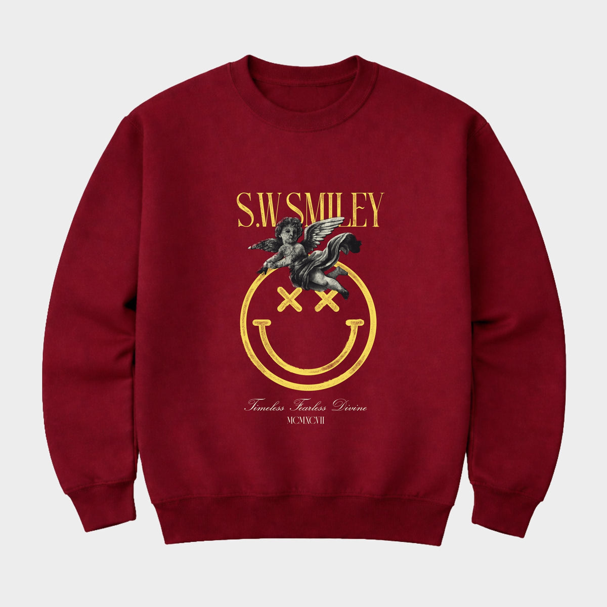 S.W.Smiley Timeless Fearless Divine Cherub - Men's Graphic Sweatshirt