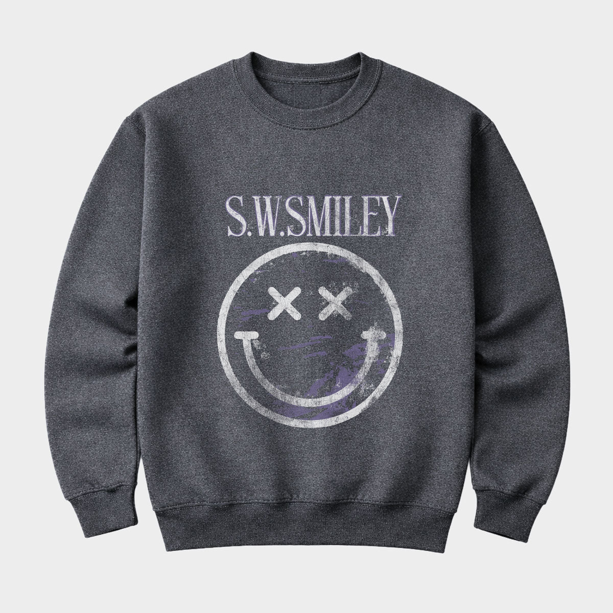 S.W.Smiley Distressed X Eyes - Men's Graphic Sweatshirt