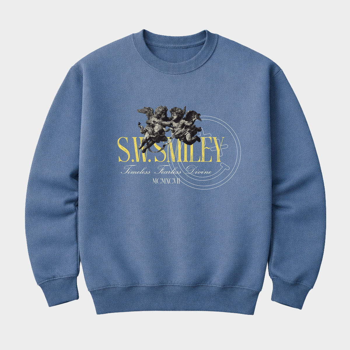 S.W.Smiley Timeless Fearless Divine 2 Cherubs - Men's Graphic Sweatshirt