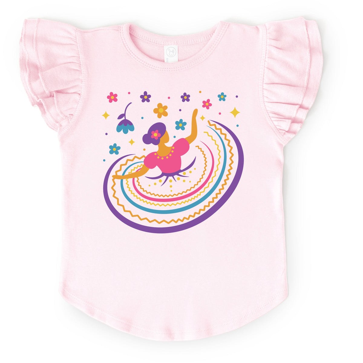 Hispanic Dress - Flutter Sleeve Graphic T-Shirt