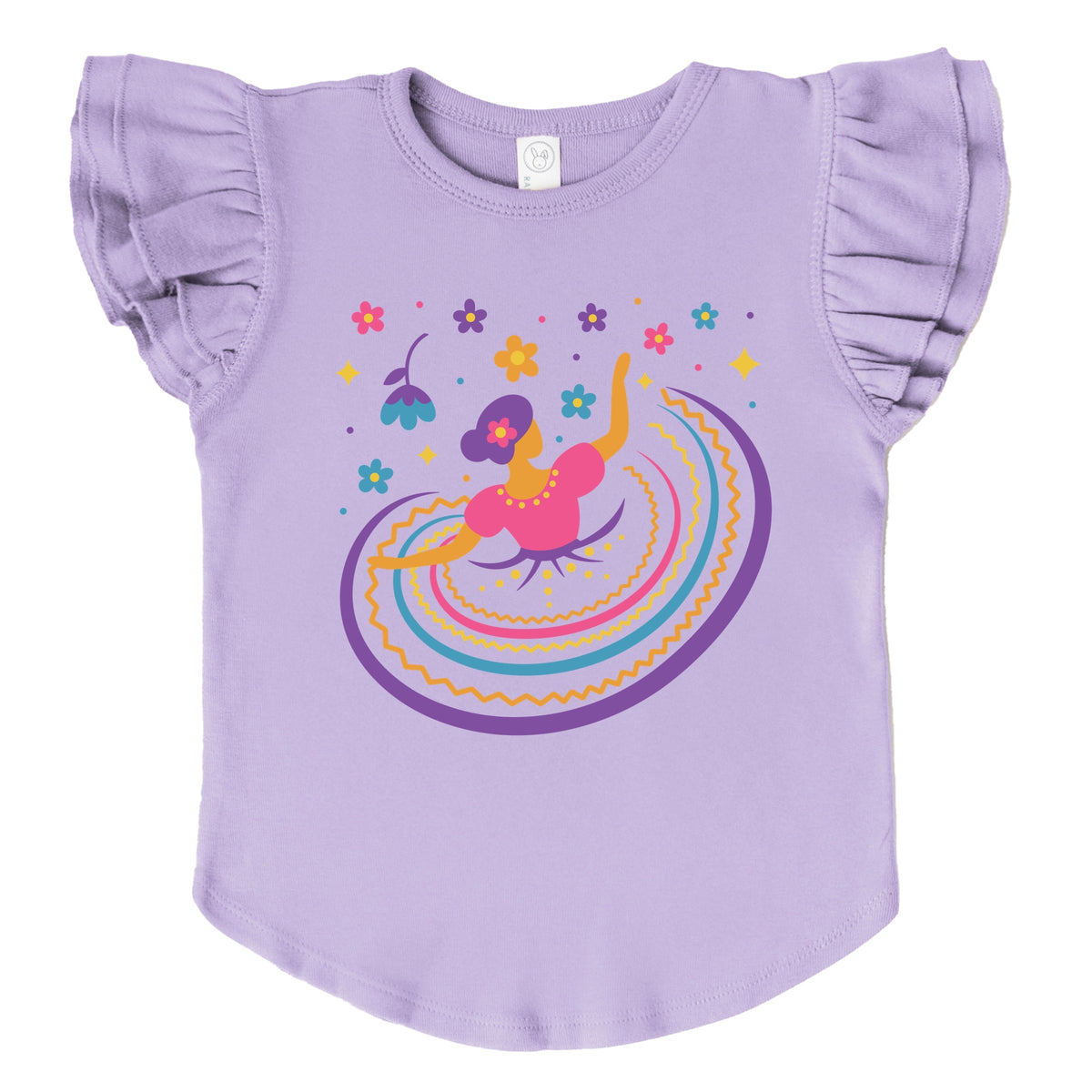 Hispanic Dress - Flutter Sleeve Graphic T-Shirt
