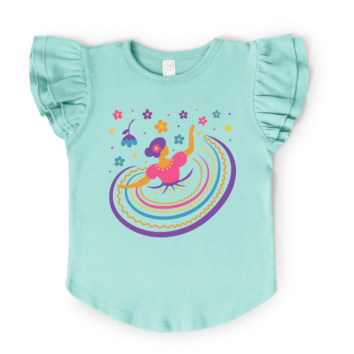Hispanic Dress - Flutter Sleeve Graphic T-Shirt
