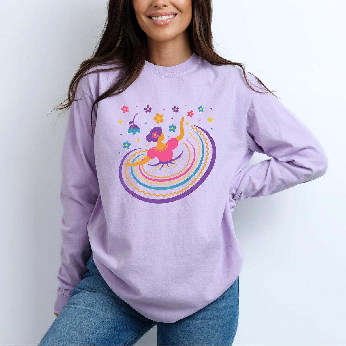 Hispanic Dress - Garment Dyed Long Sleeve