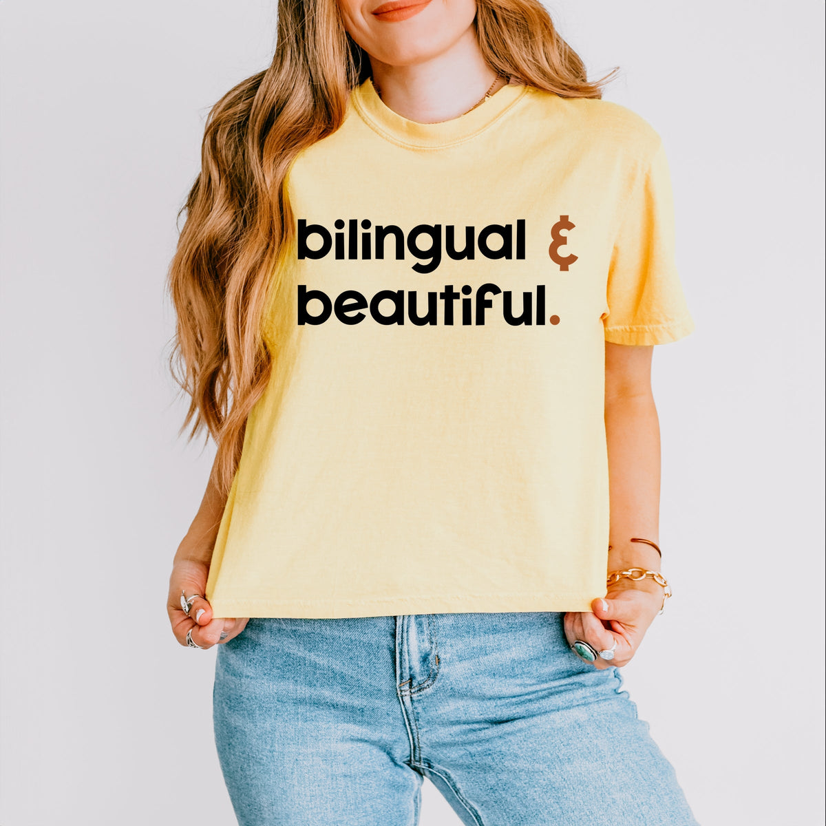 Bilingual And Beautiful - Boxy Crop Top